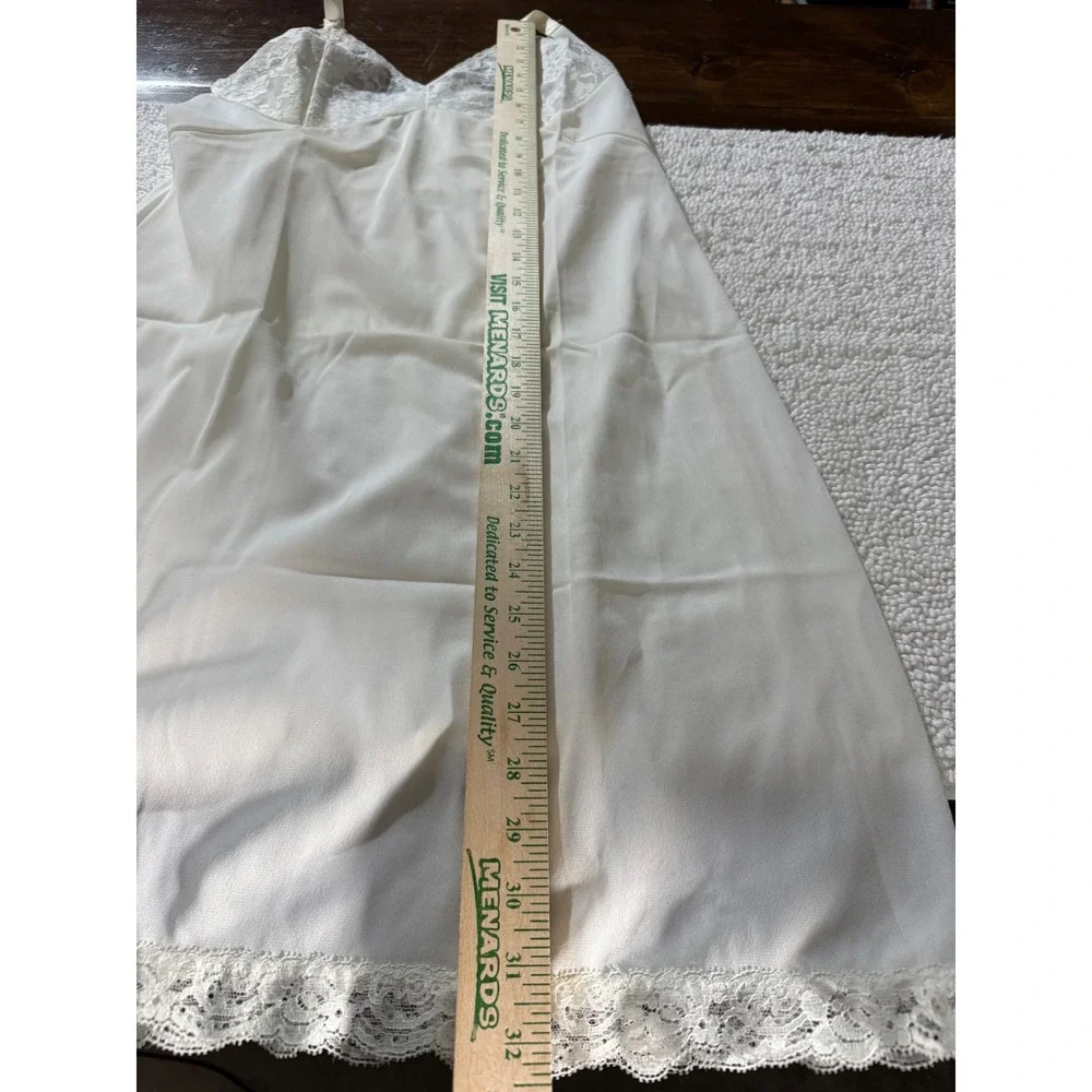 VTG Philmaid Lingerie Nylon Tricot White Lace Slip Dress Size 36‎ NWT USA MADE